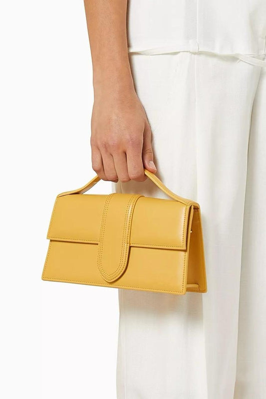 Noir Structured Satchel - Mustard