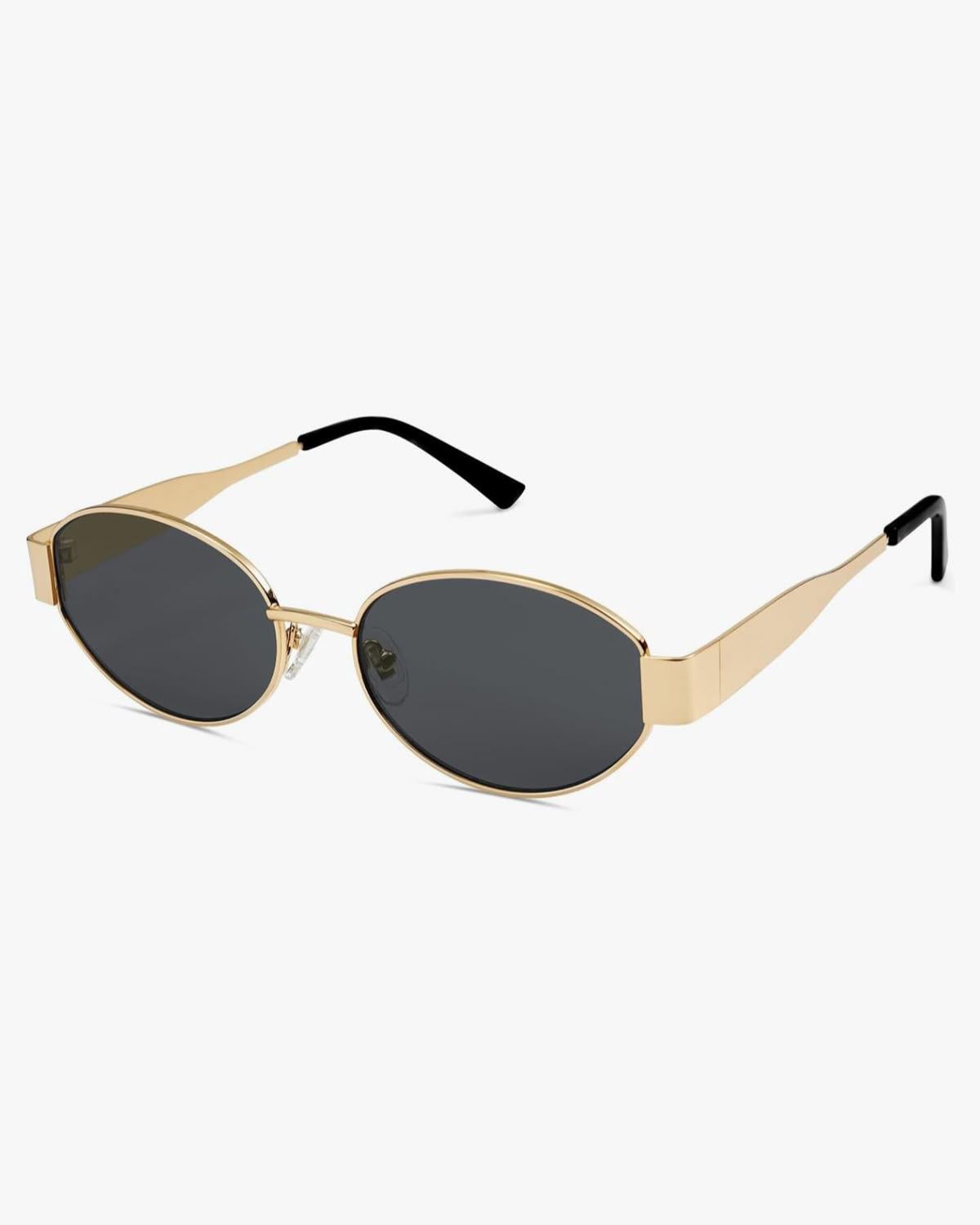 Retro Oval Sunnies - Golden Grey