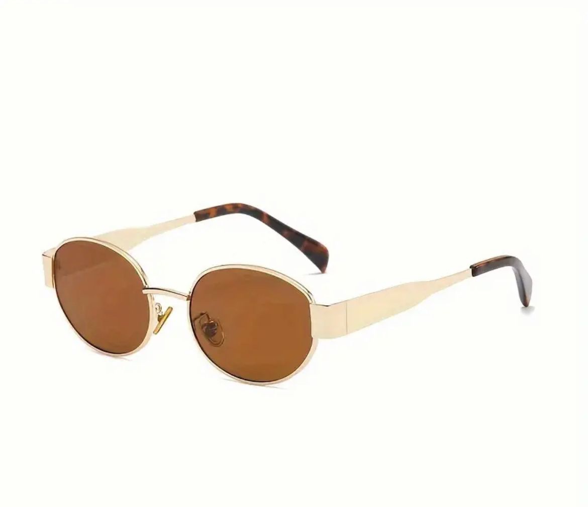 Retro Oval Sunnies - Golden Tea