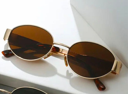 Retro Oval Sunnies - Golden Tea
